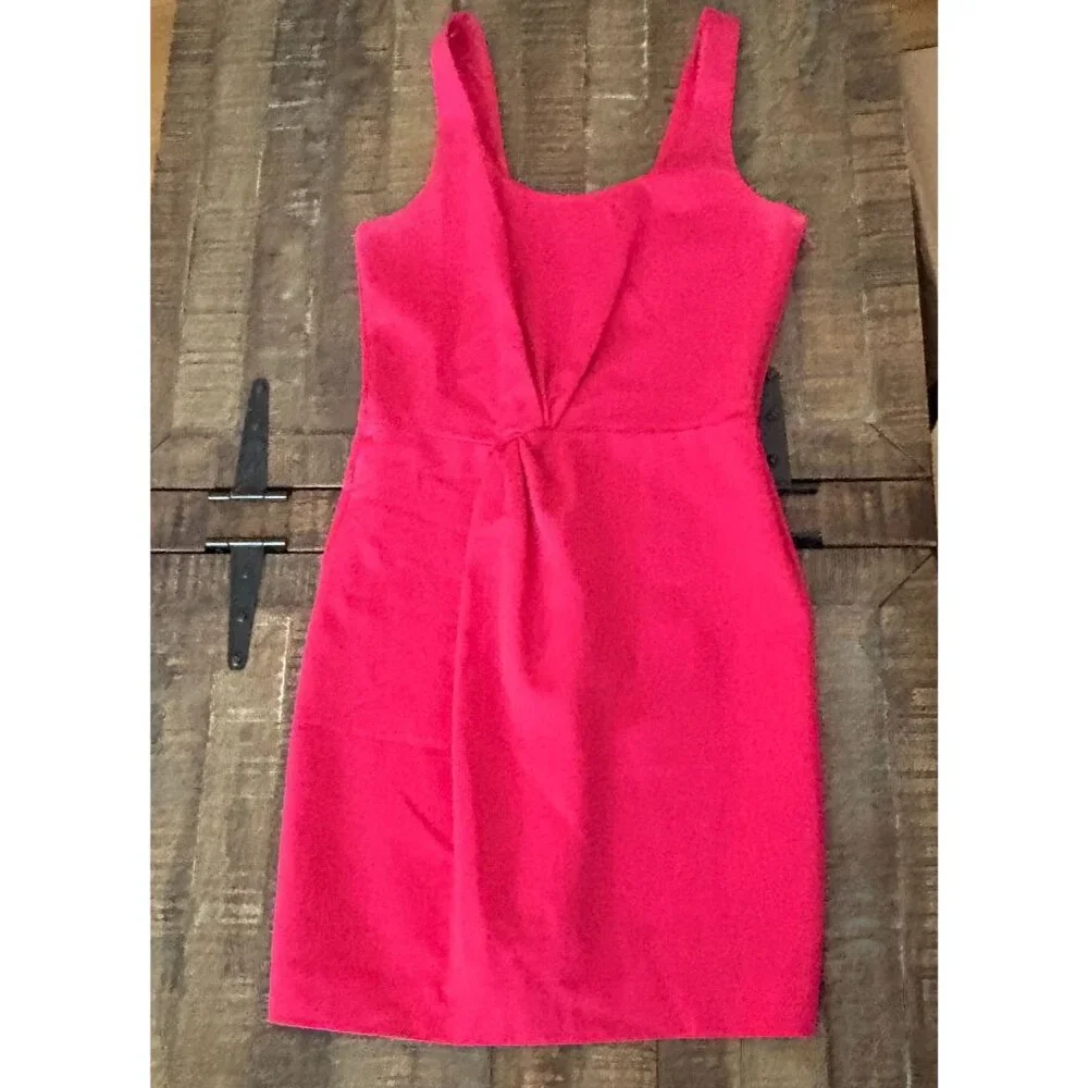 Armani Exchange Mini Sleeveless Sheath Twist Raspberry Pink Cocktail Dress SZ 4 - Picture 2 of 9